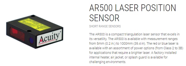 Acuity AR500 Short Range Laser Sensors