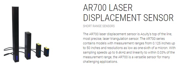 Acuity AR700 Short Range Laser Sensors