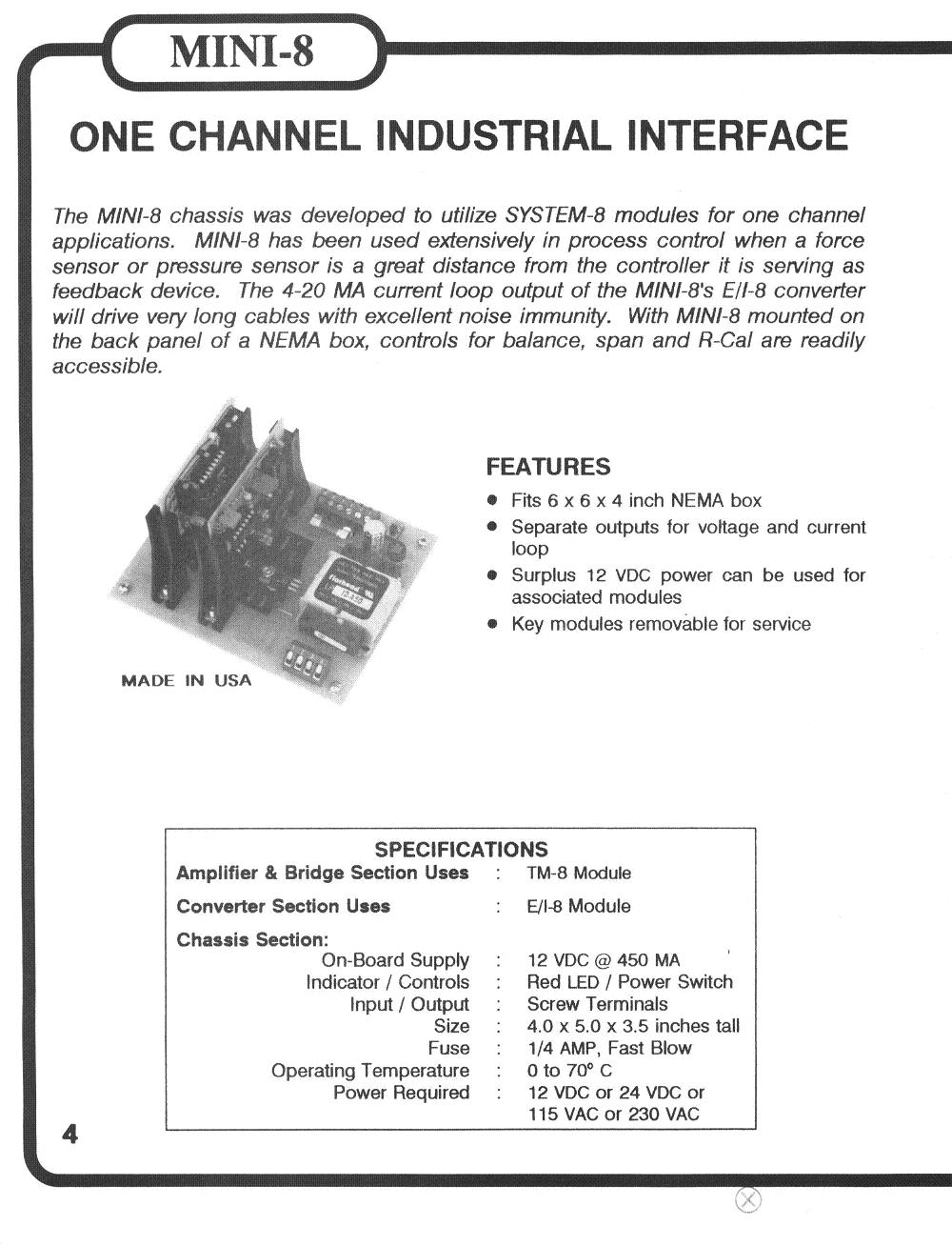 Mini-8 Strain Gage Signal Conditioner