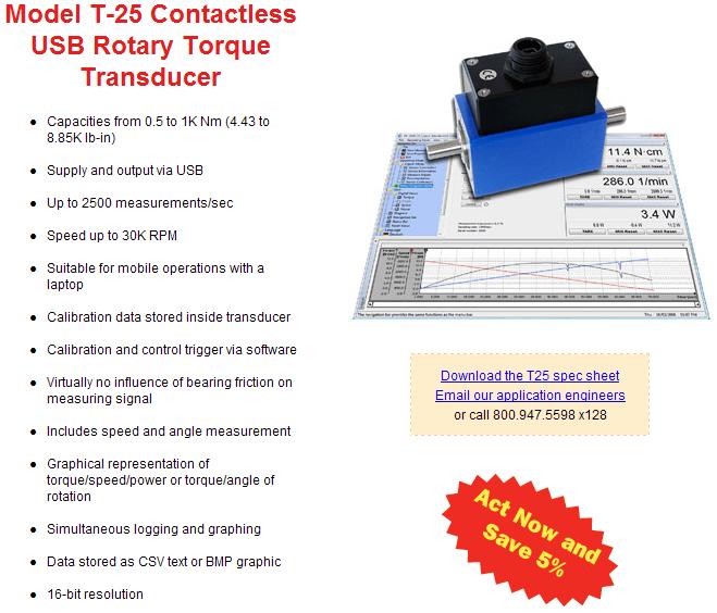 USB Torque Sensor, USB Torque Transducer